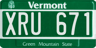VT license plate XRU671