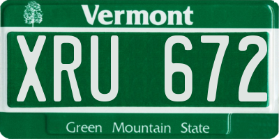 VT license plate XRU672