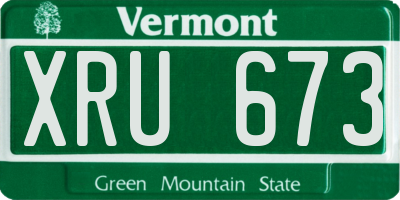 VT license plate XRU673