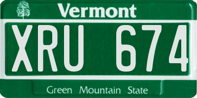 VT license plate XRU674