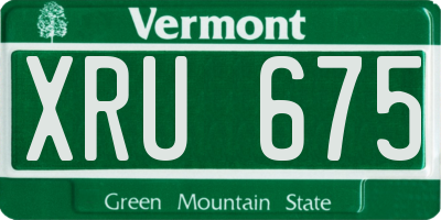 VT license plate XRU675
