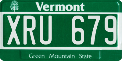 VT license plate XRU679
