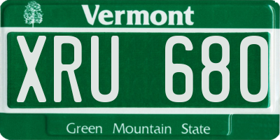 VT license plate XRU680