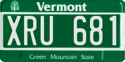 VT license plate XRU681