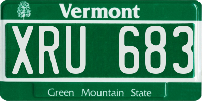 VT license plate XRU683