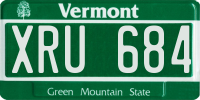 VT license plate XRU684