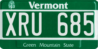 VT license plate XRU685