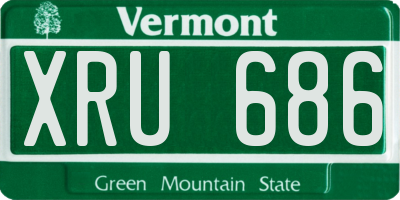 VT license plate XRU686