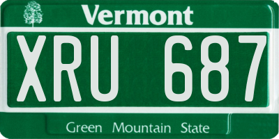 VT license plate XRU687