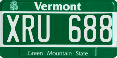 VT license plate XRU688
