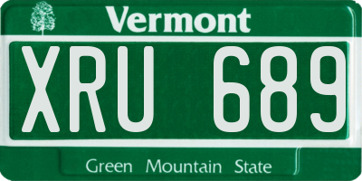 VT license plate XRU689