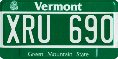 VT license plate XRU690