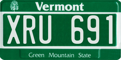 VT license plate XRU691