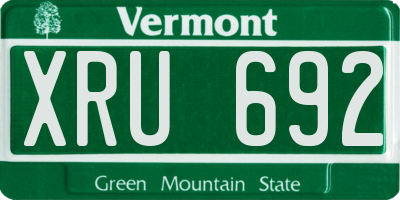 VT license plate XRU692