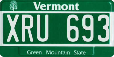 VT license plate XRU693