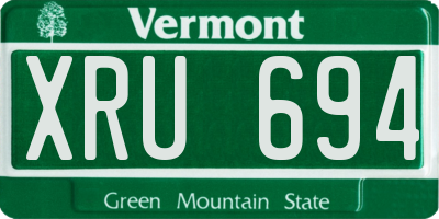 VT license plate XRU694