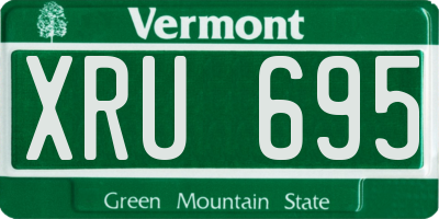 VT license plate XRU695