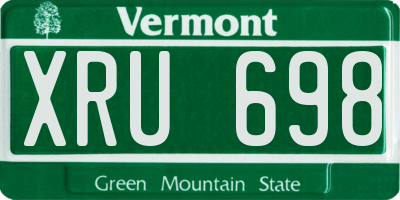 VT license plate XRU698