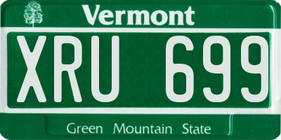VT license plate XRU699