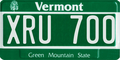 VT license plate XRU700