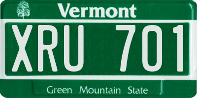 VT license plate XRU701