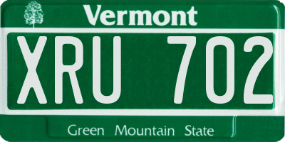 VT license plate XRU702