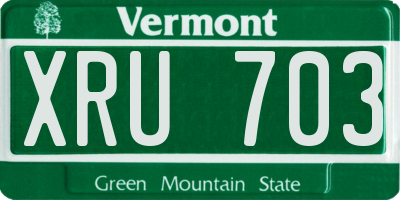 VT license plate XRU703