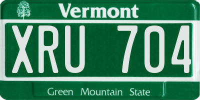 VT license plate XRU704
