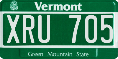 VT license plate XRU705