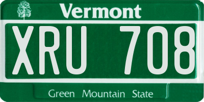 VT license plate XRU708