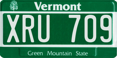 VT license plate XRU709