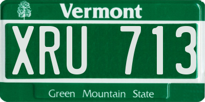 VT license plate XRU713