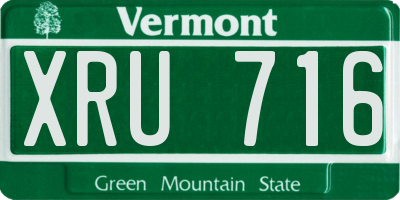 VT license plate XRU716
