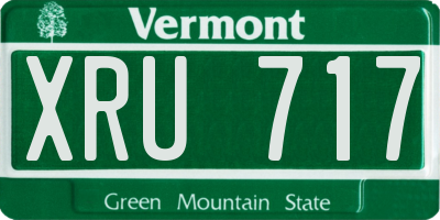 VT license plate XRU717