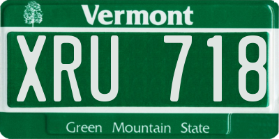 VT license plate XRU718