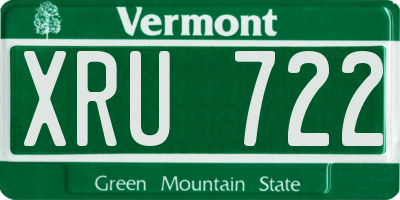 VT license plate XRU722
