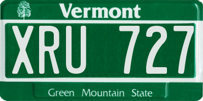 VT license plate XRU727