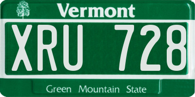 VT license plate XRU728