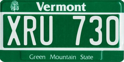 VT license plate XRU730