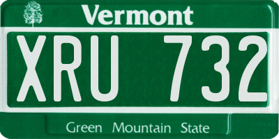 VT license plate XRU732