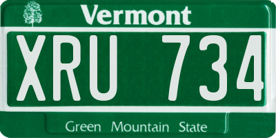 VT license plate XRU734
