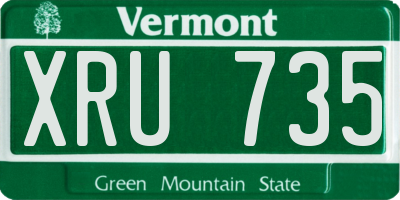 VT license plate XRU735
