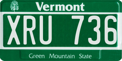VT license plate XRU736