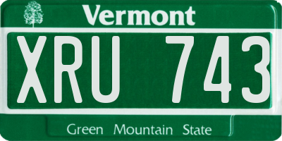 VT license plate XRU743