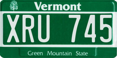 VT license plate XRU745