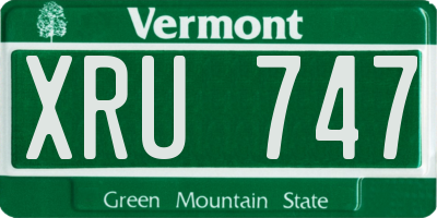 VT license plate XRU747
