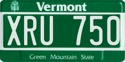 VT license plate XRU750