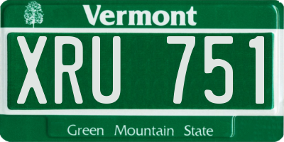 VT license plate XRU751