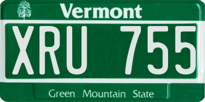 VT license plate XRU755