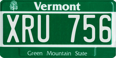 VT license plate XRU756